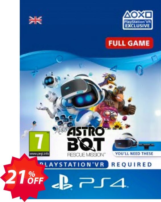 Astro Bot Rescue Mission VR PS4 Coupon code 21% discount 