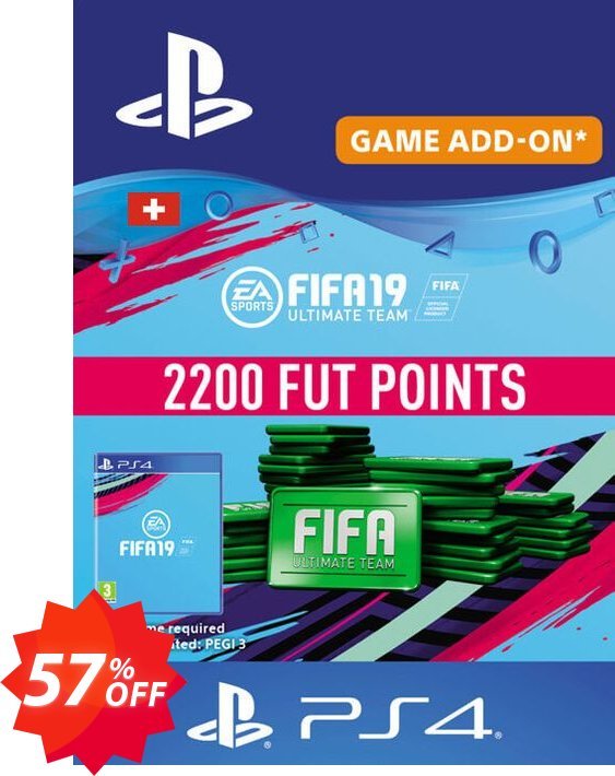 Fifa 19 - 2200 FUT Points PS4, Switzerland  Coupon code 57% discount 