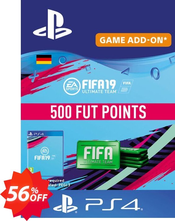 Fifa 19 - 500 FUT Points PS4, Germany  Coupon code 56% discount 