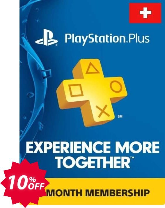 PS Plus - Monthly Subscription, Switzerland  Coupon code 10% discount 
