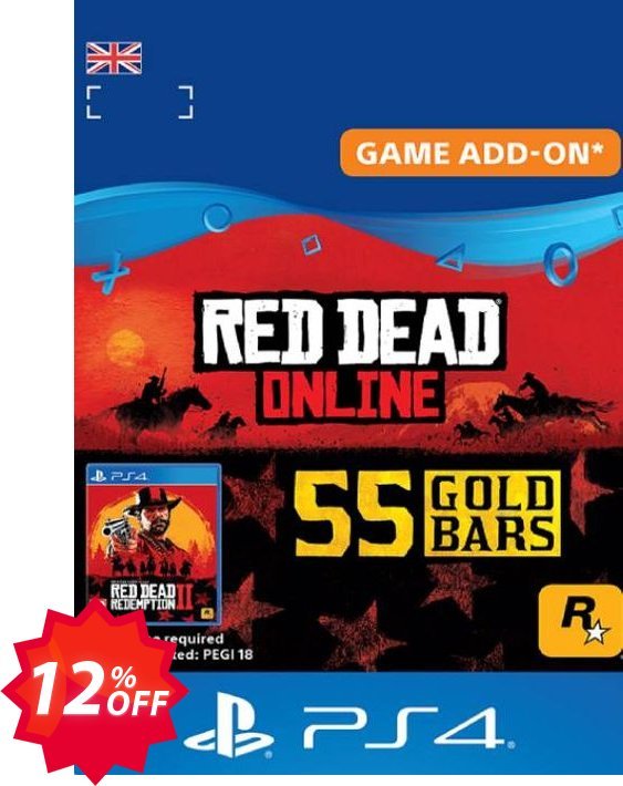 Red Dead Online: 55 Gold Bars PS4, UK  Coupon code 12% discount 