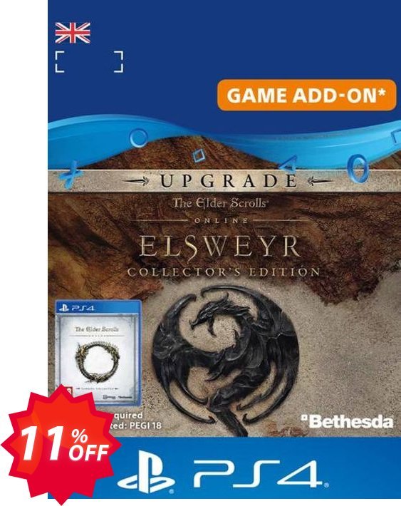 The Elder Scrolls Online: Elsweyr Collectors Edition Upgrade PS4 Coupon code 11% discount 