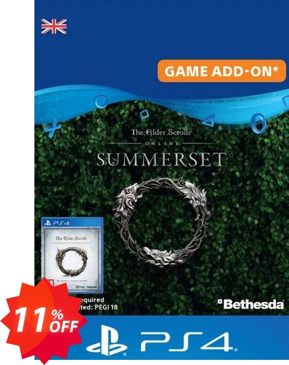 The Elder Scrolls Online: Summerset Upgrade Edition PS4, UK  Coupon code 11% discount 