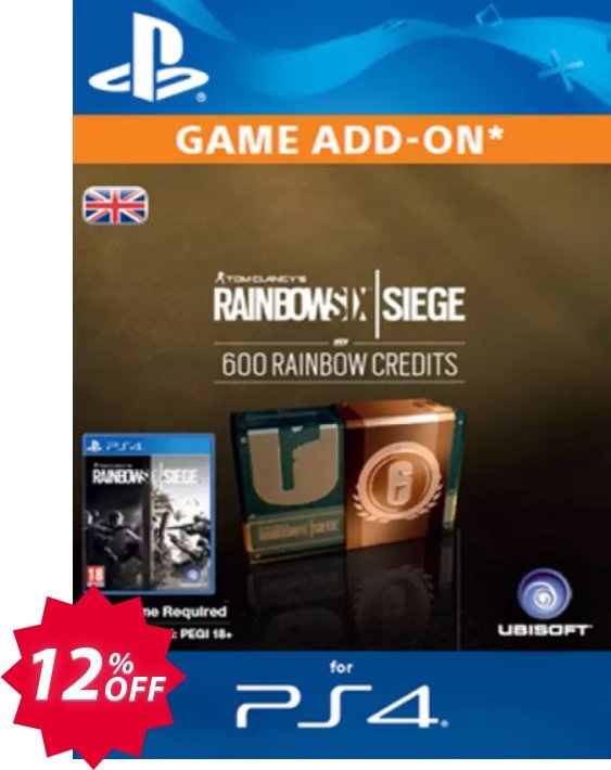 Tom Clancy's Rainbow Six Siege 600 Credits Pack, UK  Coupon code 12% discount 