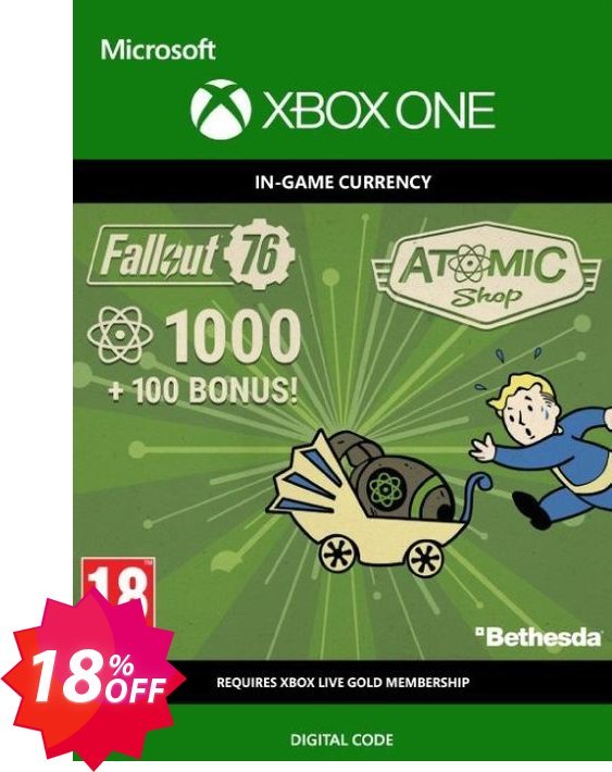 Fallout 76 - 1100 Atoms Xbox One Coupon code 18% discount 