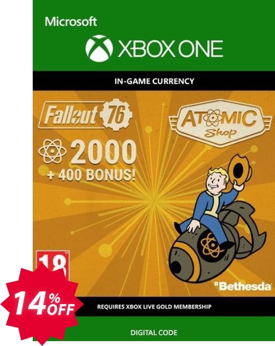 Fallout 76 - 2400 Atoms Xbox One Coupon code 14% discount 