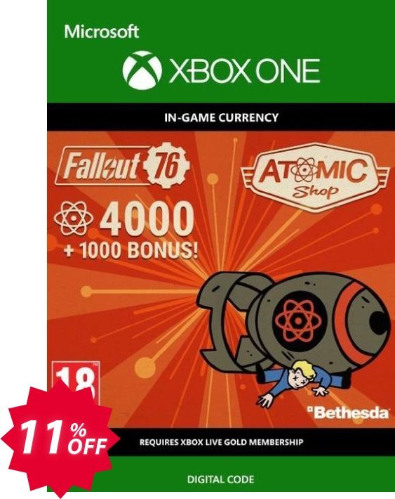 Fallout 76 - 5000 Atoms Xbox One Coupon code 11% discount 