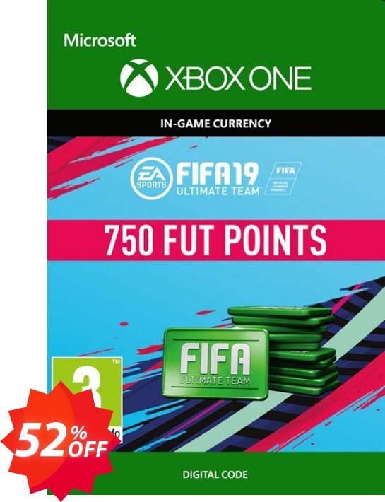 Fifa 19 - 750 FUT Points, Xbox One  Coupon code 52% discount 