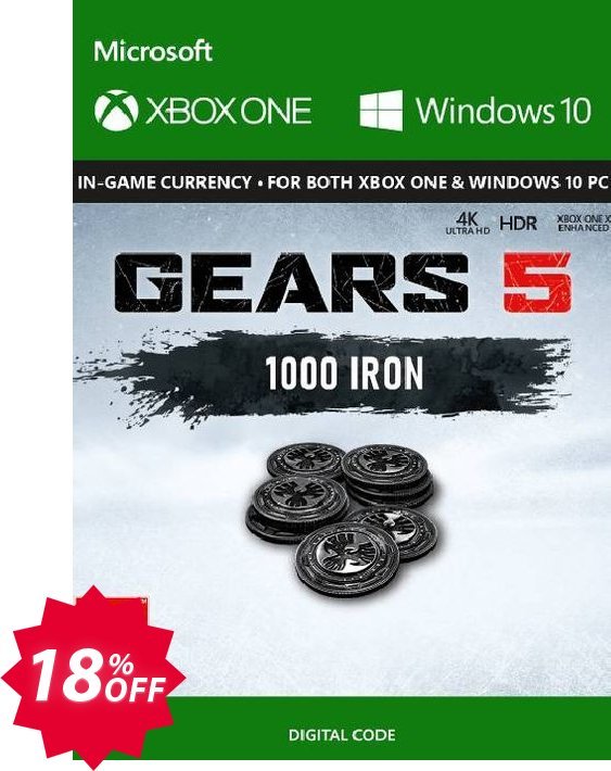 Gears 5: 1,000 Iron Xbox One Coupon code 18% discount 