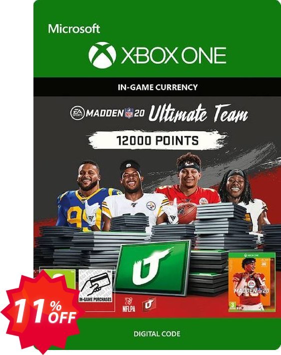Madden NFL 20 12000 MUT Points Xbox One Coupon code 11% discount 