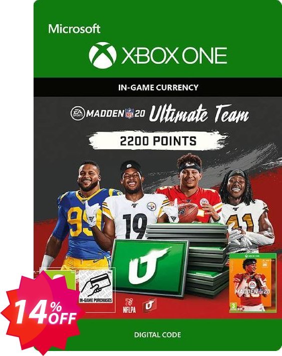 Madden NFL 20 2200 MUT Points Xbox One Coupon code 14% discount 