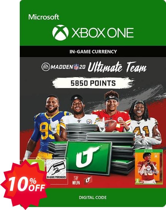 Madden NFL 20 5850 MUT Points Xbox One Coupon code 10% discount 