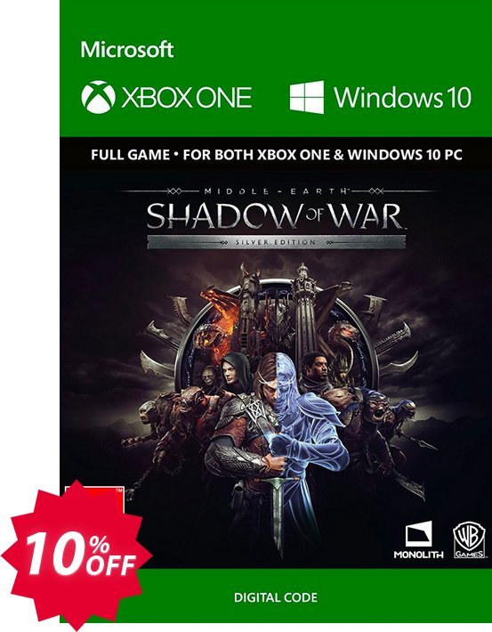 Middle-Earth: Shadow of War Silver Edition Xbox One / PC Coupon code 10% discount 