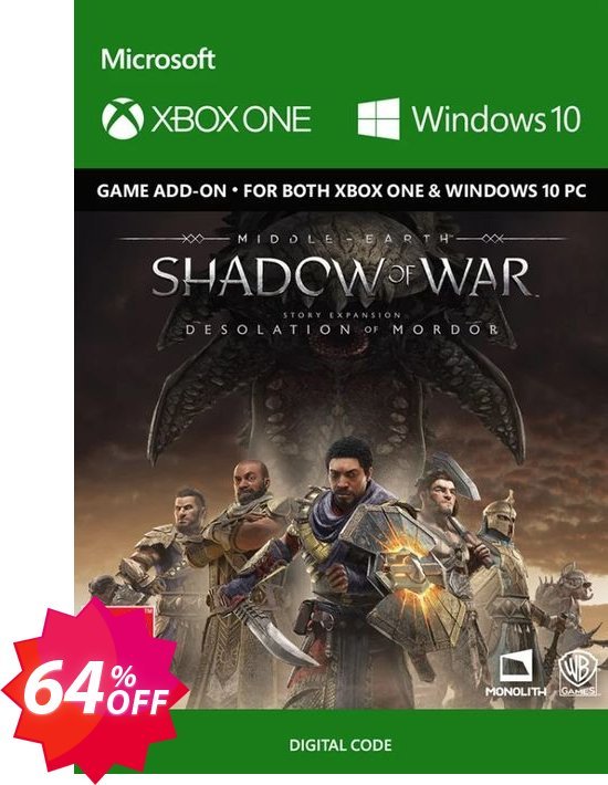 Middle-Earth Shadow of War - The Desolation of Mordor Expansion Xbox One/PC Coupon code 64% discount 