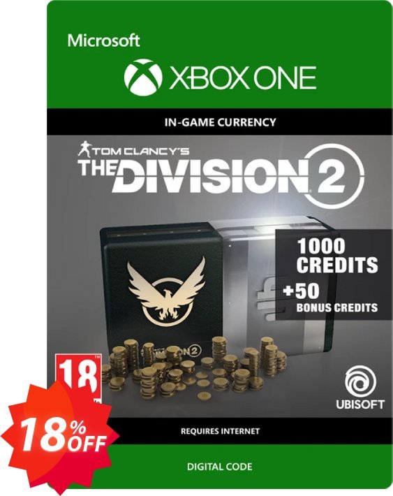 Tom Clancy's The Division 2 1050 Credits Xbox One Coupon code 18% discount 