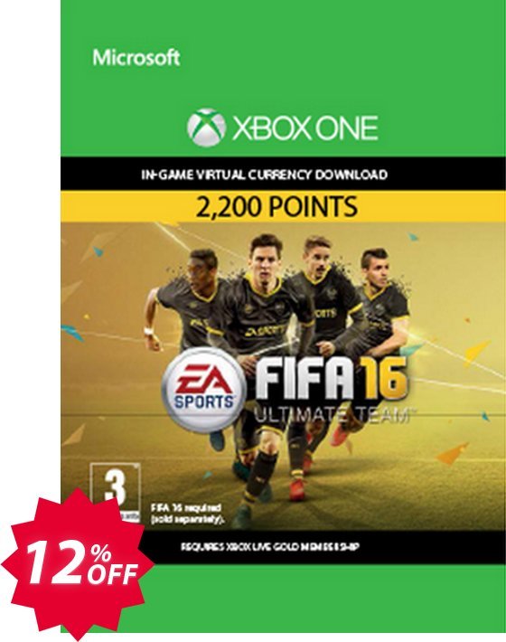 Fifa 16 - 2200 FUT Points, Xbox One  Coupon code 12% discount 