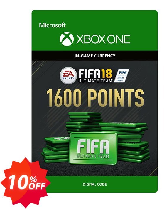 Fifa 18 - 1600 FUT Points, Xbox One  Coupon code 10% discount 
