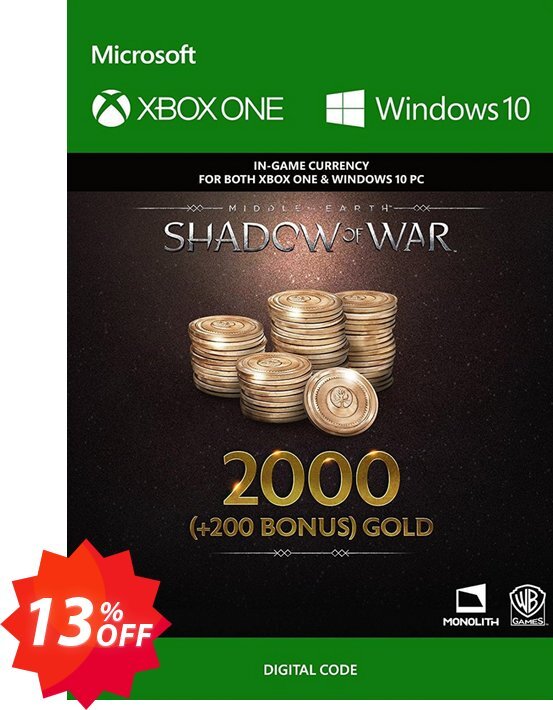 Middle-Earth: Shadow of War - 2200 Gold Xbox One Coupon code 13% discount 