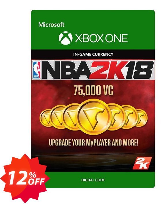 NBA 2K18 75,000 VC, Xbox One  Coupon code 12% discount 