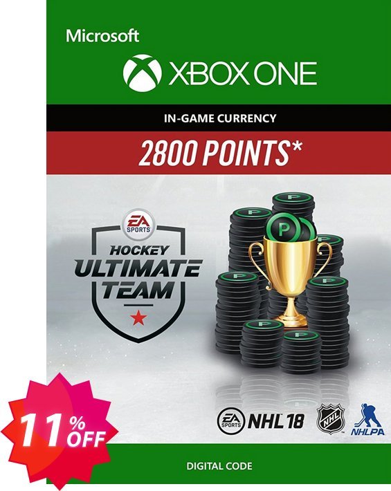 NHL 18: Ultimate Team NHL Points 2800 Xbox One Coupon code 11% discount 