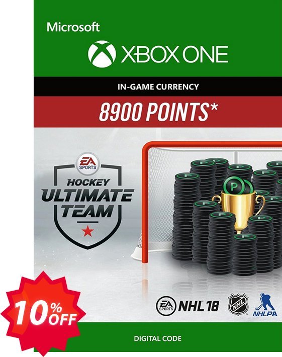 NHL 18: Ultimate Team NHL Points 8900 Xbox One Coupon code 10% discount 