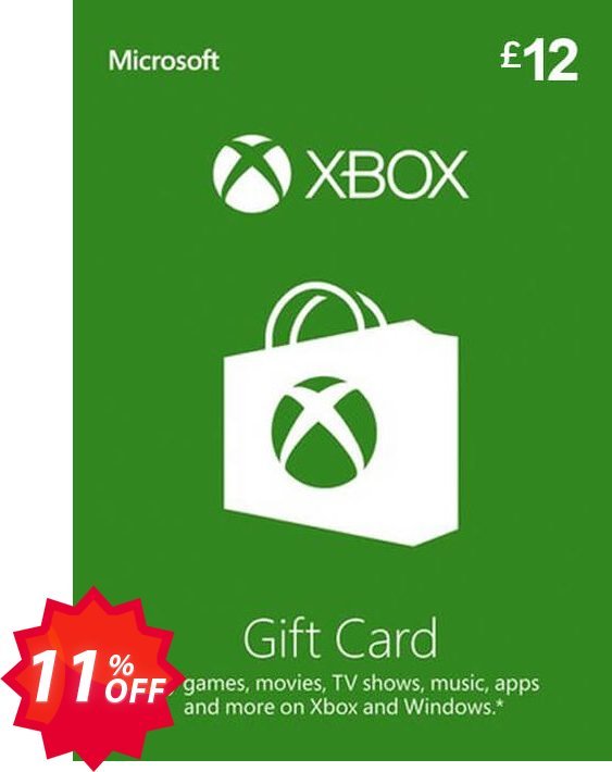 Xbox Gift Card - 12 GBP Coupon code 11% discount 