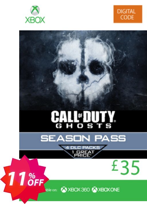 Xbox Live 35 GBP Gift Card: Call of Duty Ghosts Season Pass, Xbox 360/One  Coupon code 11% discount 