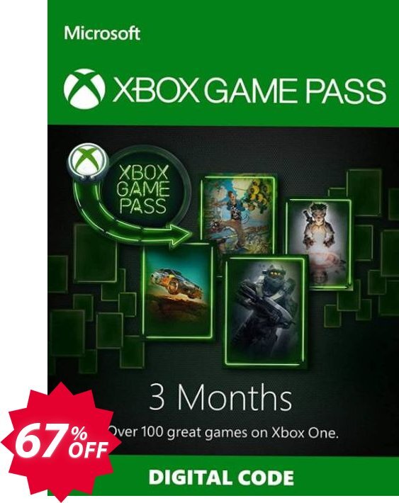 3 Month Xbox Game Pass Trial Xbox One Coupon code 67% discount 