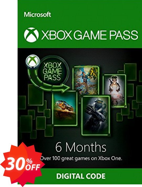 6 Month Xbox Game Pass Xbox One Coupon code 30% discount 