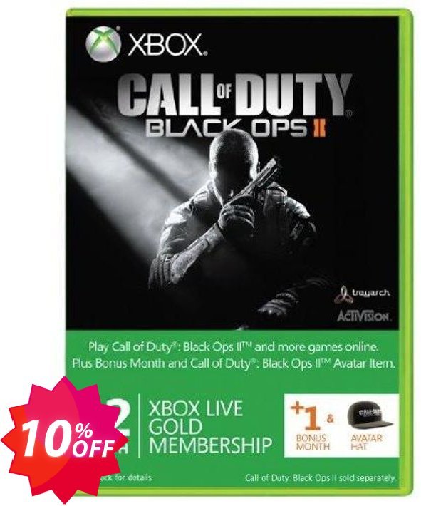 12 + Monthly Xbox Live Gold Membership - Black Ops II Branded, Xbox One/360  Coupon code 10% discount 