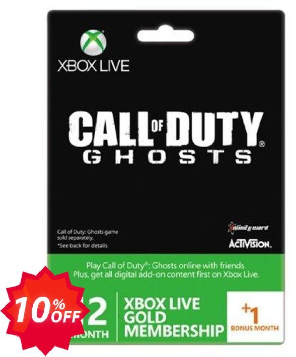 12 + Monthly Xbox Live Gold Membership - Call of Duty Ghosts Branded, Xbox One/360  Coupon code 10% discount 