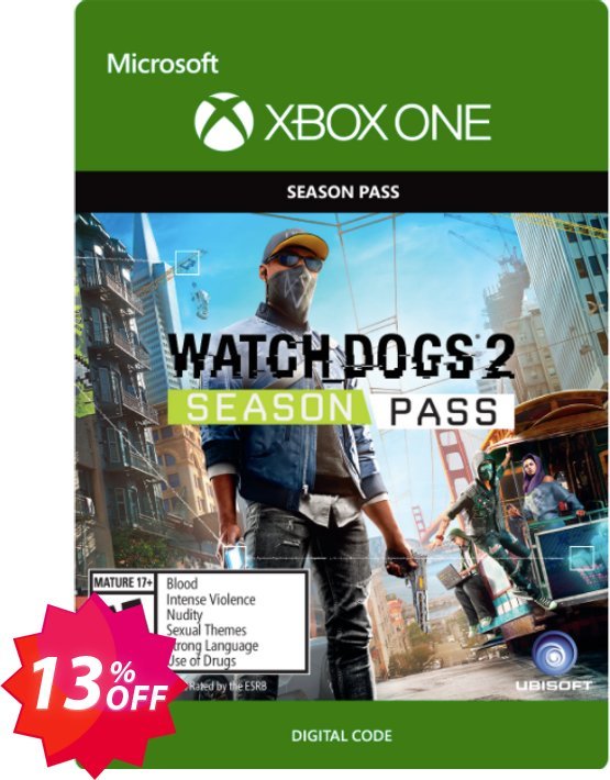 Watch Dogs 2 Season Pass Xbox One Coupon code 13% discount 