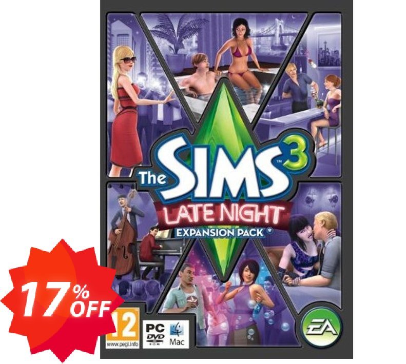 The Sims 3: Late Night, PC  Coupon code 17% discount 
