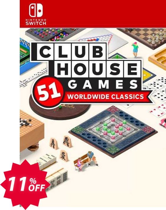 Clubhouse Games: 51 Worldwide Classics Switch, EU  Coupon code 11% discount 