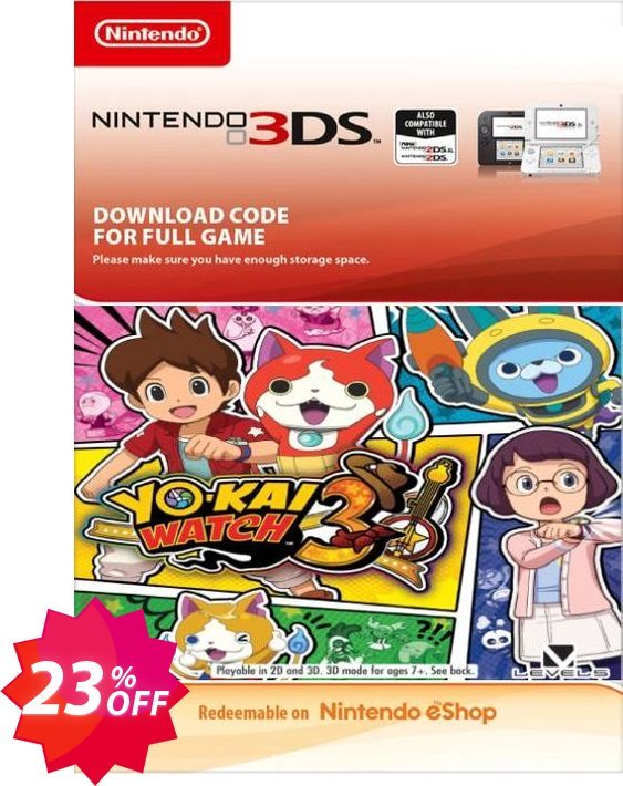 Yo-Kai Watch 3 3DS Coupon code 23% discount 