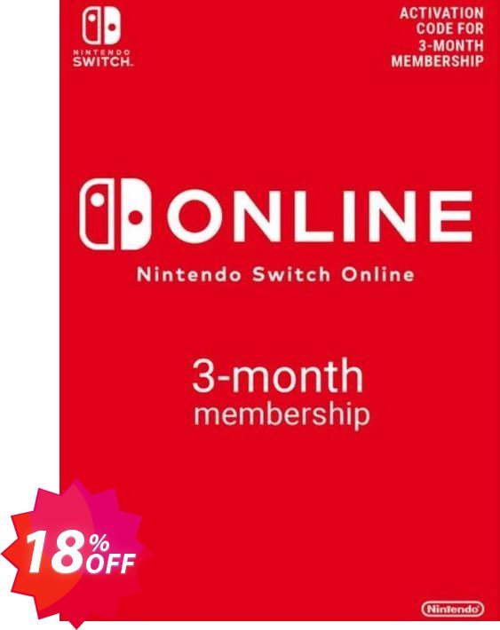 Nintendo Switch Online 3 Month, 90 Day Membership Switch, AUS/NZ  Coupon code 18% discount 