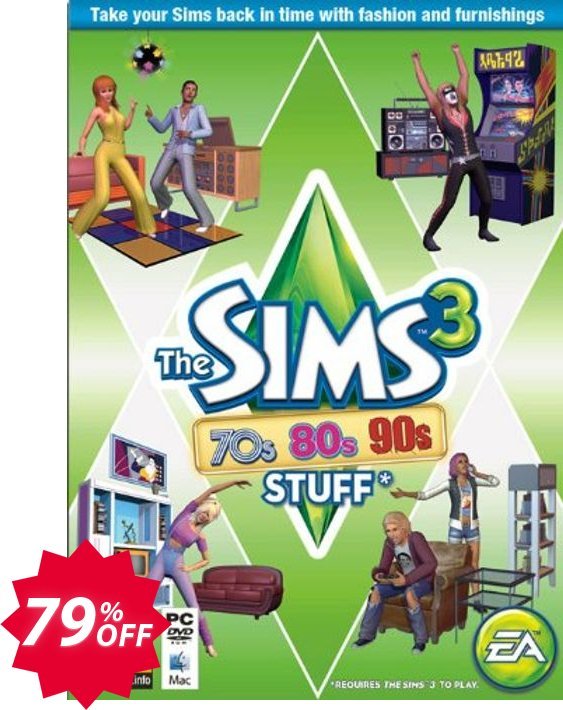 The Sims 3: 70s, 80s and 90s Stuff PC Coupon code 79% discount 