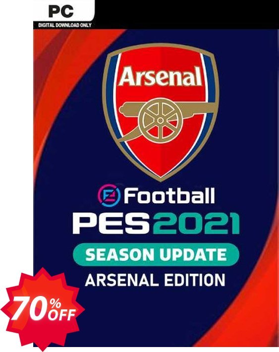 eFootball PES 2021 Arsenal Edition PC Coupon code 70% discount 