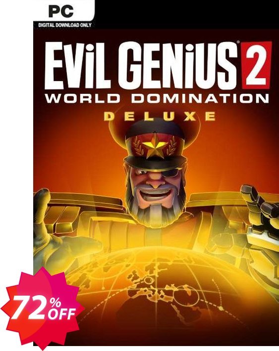 Evil Genius 2: World Domination Deluxe Edition PC Coupon code 72% discount 