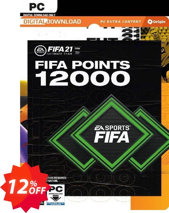 FIFA 21 Ultimate Team 12000 Points Pack PC Coupon code 12% discount 