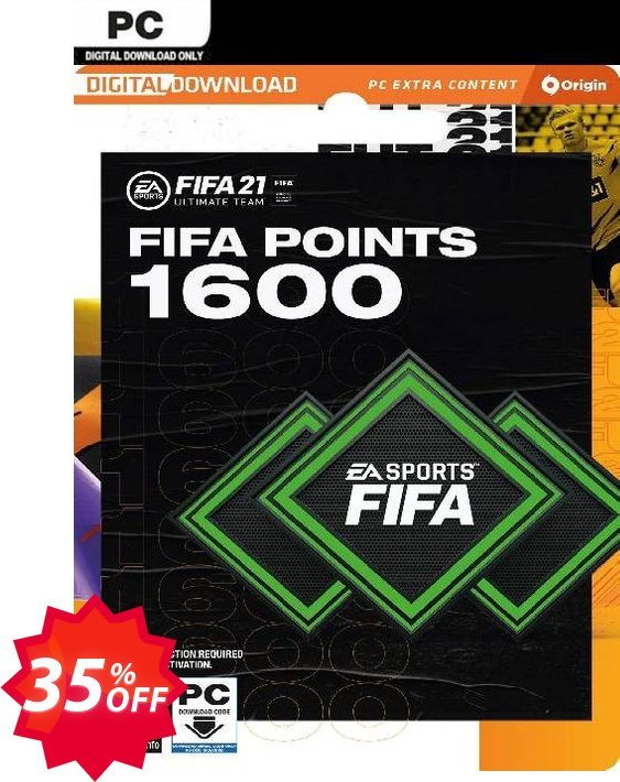 FIFA 21 Ultimate Team 1600 Points Pack PC Coupon code 35% discount 