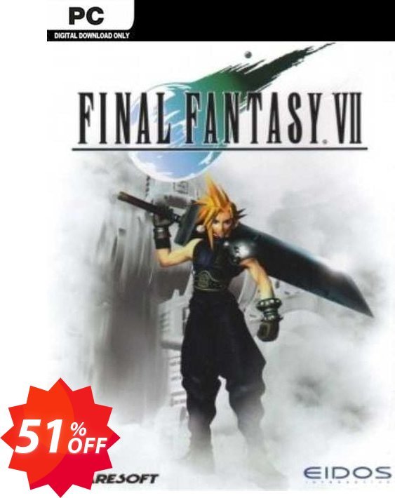 Final Fantasy VII PC Coupon code 51% discount 