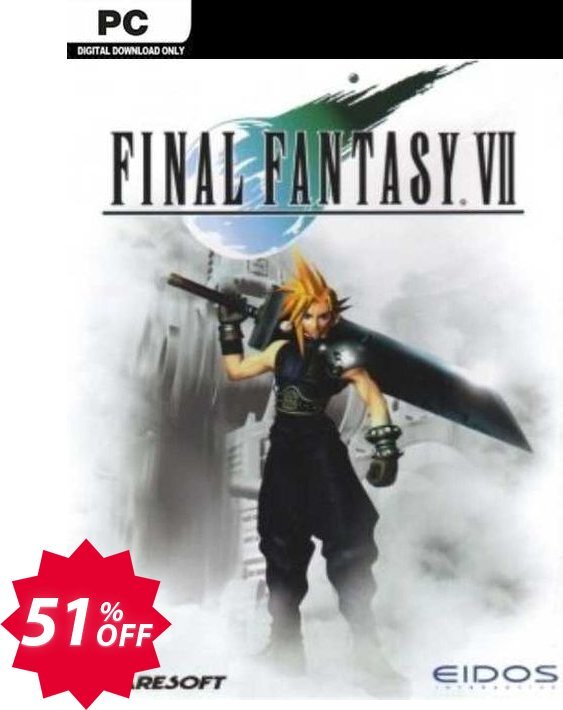 Final Fantasy VII PC Coupon code 51% discount 