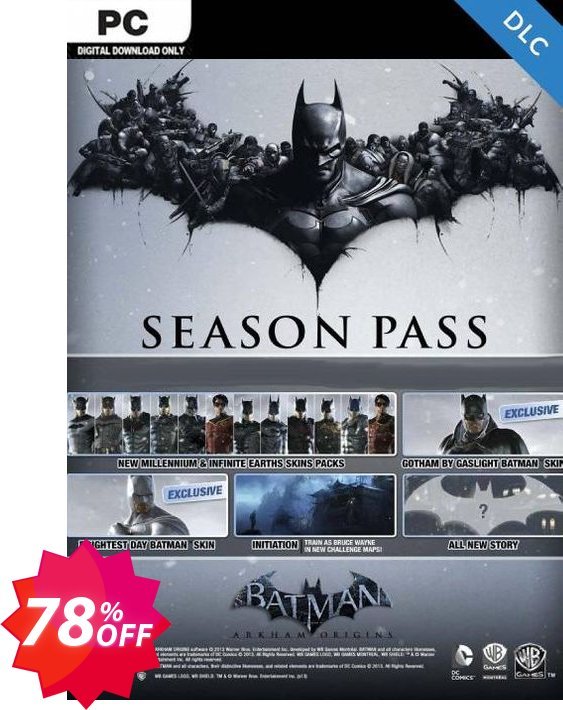 Batman: Arkham Origins - Season Pass PC-DLC Coupon code 78% discount 