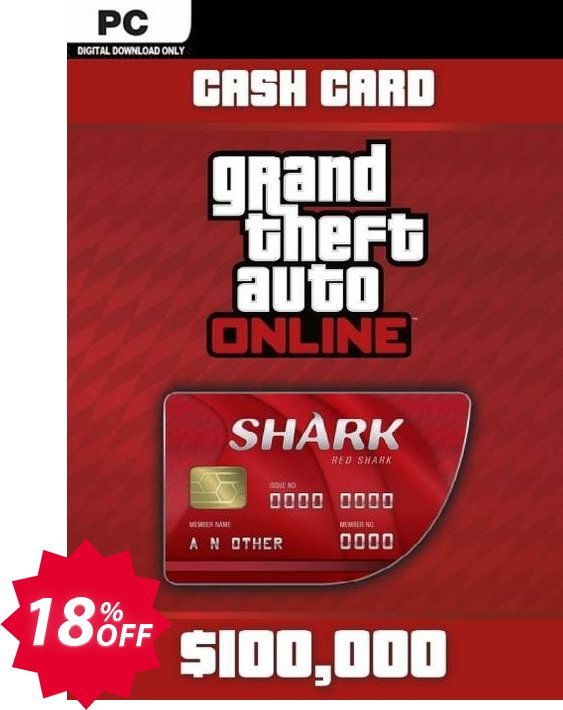 Grand Theft Auto - Red Shark Cash Card PC Coupon code 18% discount 