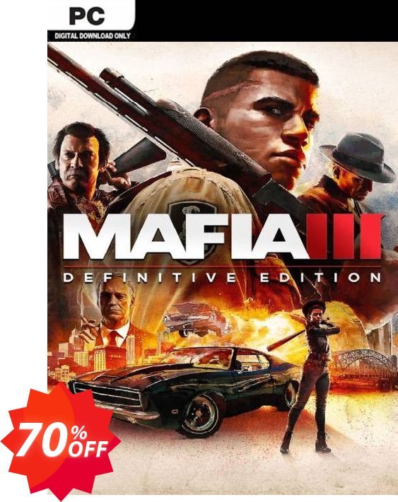 Mafia III - Definitive Edition PC, WW  Coupon code 70% discount 