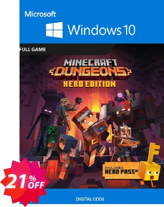 Minecraft Dungeons: Hero Edition - WINDOWS 10 PC, UK  Coupon code 21% discount 