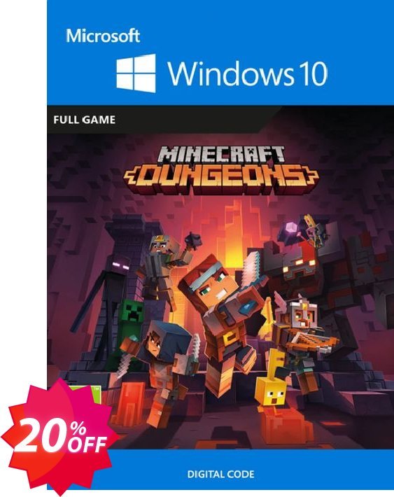 Minecraft Dungeons - WINDOWS 10 PC, UK  Coupon code 20% discount 