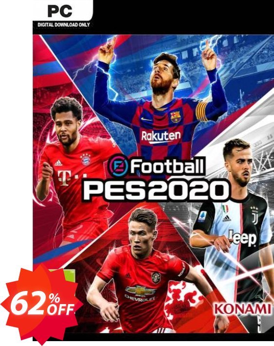 eFootball PES 2020 PC Coupon code 62% discount 