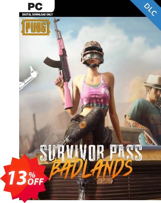 PlayerUnknowns Battlegrounds, PUBG PC Survivor Pass 5: Badlands DLC Coupon code 13% discount 